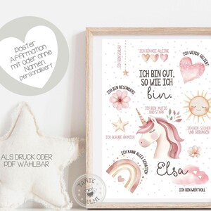 Affiche d'affirmation imprimée pour chambre d'enfant, impression personnalisée ou PDF, amour de soi, courage, cadeau