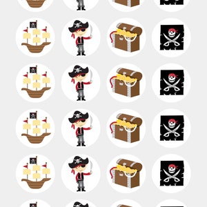 Sticker Pirate Mix 24 pieces 4 cm image 2