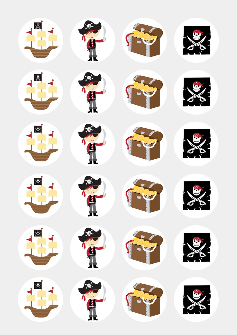 Sticker Pirate Mix 24 pieces 4 cm image 2