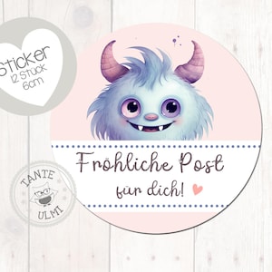 Autocollant Happy Mail pour toi mignon monstre 12 pièces 6 cm