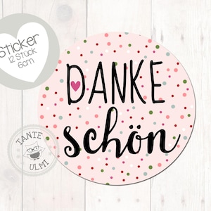 Aufkleber "Dankeschön" 12 Stück  6cm