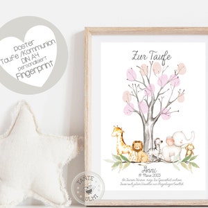 Empreinte digitale baptême/communion/naissance impression personnalisée ou PDF
