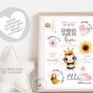 Affiche d'affirmation imprimée pour chambre d'enfant, impression personnalisée ou PDF, amour de soi, courage, cadeau