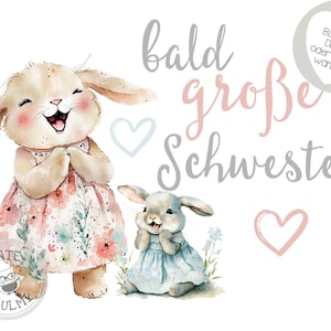 Bügelbild "Geschwister" Hasen
