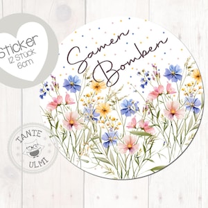 Bombe di semi adesive, biglie di semi, bombe di semi a fiori, 12 pezzi, 6 cm