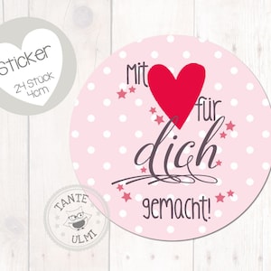 Stickers "voor jou" 24 stuks 4 cm
