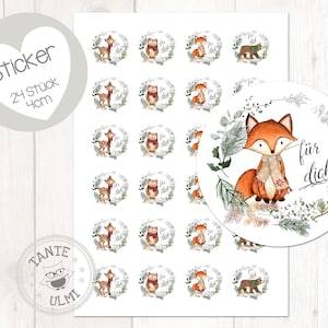 Autocollant « Forest animals winter for you » 24 pièces 4 cm