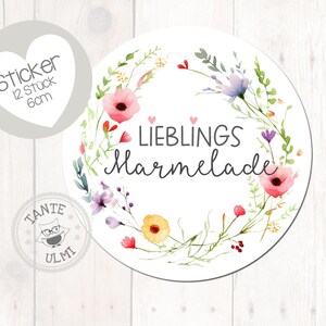 Stickers "Favoriete Jam" 12 stuks 6 cm