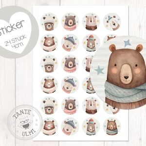 Stickers "Winterberen" 24 stuks 4 cm