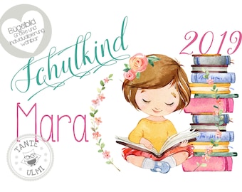 Iron-on transfer for schoolchild/kindergartenchild 2026 with personalized name, school enrollment, kindergarten, daycare, gift, school cone, T-shirt