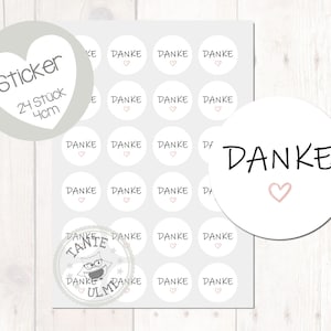 Aufkleber "Danke"   24 Stück  4cm