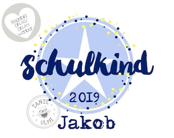 Bügelbild "Schulkind/Kindergartenkind 2022 mit Wunschname"