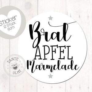 Sticker gebakken appeljam 12 stuks 6 cm
