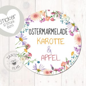 Aufkleber Ostermarmelade 12 Stück  6cm