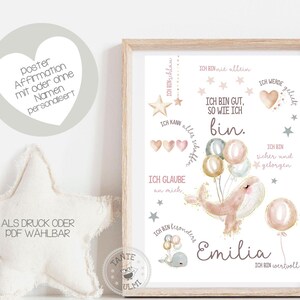 Affiche d'affirmation imprimée pour chambre d'enfant, impression personnalisée ou PDF, amour de soi, courage, cadeau