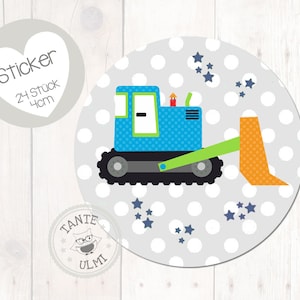 Stickers "Bouwplaats Mix" 24 stuks 4 cm
