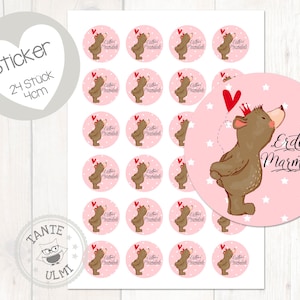 Adesivos "Marmelada Urso da Terra" 24 peças 4 cm