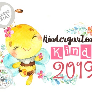Bügelbild Schulkind Kindergartenkind 2025 mit Wunschname Schule Einschulung Kindergarten Kita Geschenk Schultüte T-Shirt
