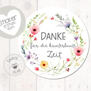 Autocollant "Merci pour ce moment coloré" 12 pièces 6 cm