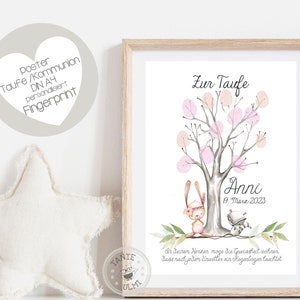 Empreinte digitale baptême/communion/naissance impression personnalisée ou PDF