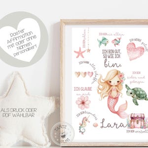 Affiche d'affirmation imprimée pour chambre d'enfant, impression personnalisée ou PDF, amour de soi, courage, cadeau