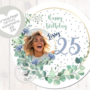 Cake topper fondente diametro 20 cm nome desiderato fiore garofano mese gennaio