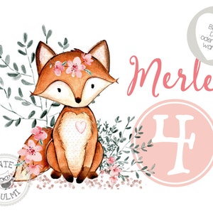 Iron-on sticker-cake topper-invitation card-muffin topper T-shirt options selectable little fox