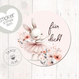 Aufkleber "Für Dich Hasen" 12 Stück  6cm