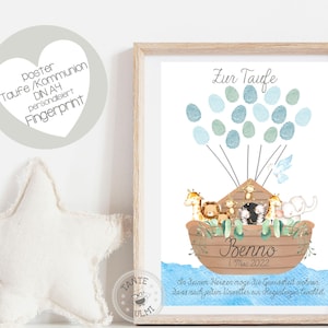Empreinte digitale Baptême/Communion/Naissance personnalisée en impression ou PDF