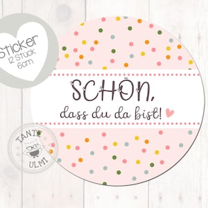 Sticker Leuk dat je er bent 12 stuks 6 cm