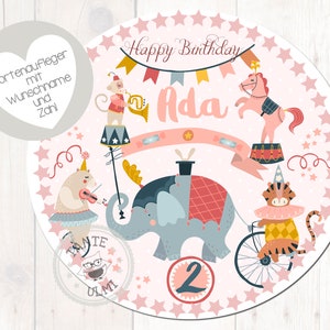 Taarttopper fondant diameter 20 cm gewenste naam circus
