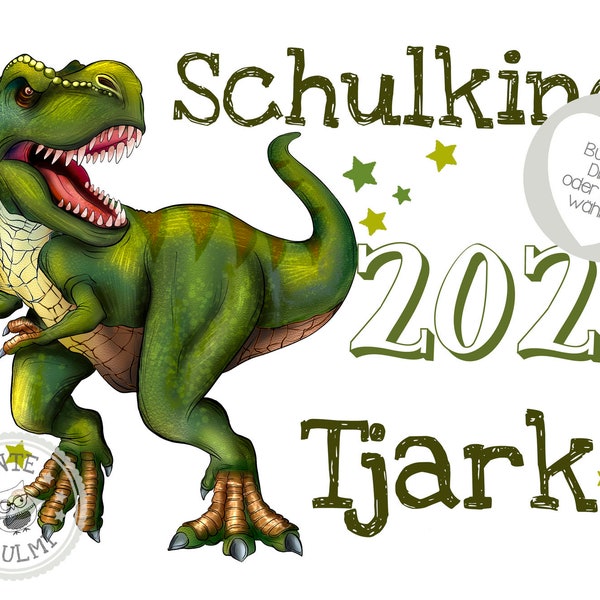 Immagine da stirare / T-shirt / cake topper / orario / libro dei compiti dinosauri per bambini in età scolare con opzioni di nome desiderate disponibili
