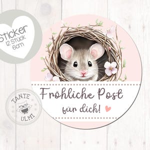 Aufkleber Fröhliche Post für dich 12 Stück  6cm