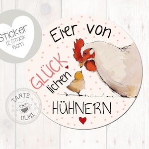 Pegatina huevos de gallinas felices 12 piezas 6 cm