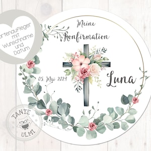 Tortenaufleger Fondant Kommunion Konfirmation Taufe 20cm Wunschname