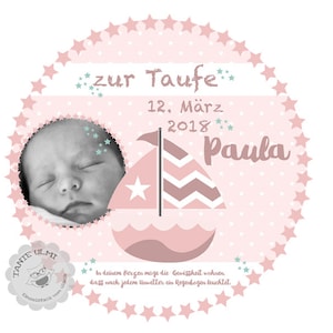 Pastel topper Fondant Bautismo con foto 20 cm