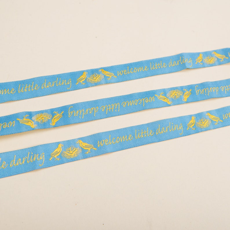 Vintage Ribbon Blue and Yellow welcome Little Darling Trims & Ribbons ...