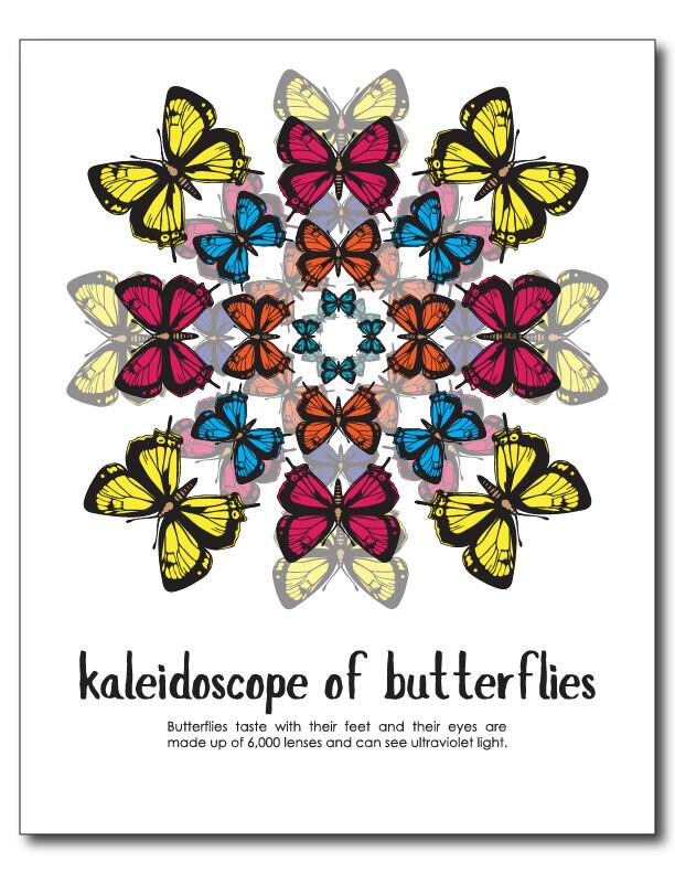 Kaleidoscope of Butterflies digital print wall art Etsy