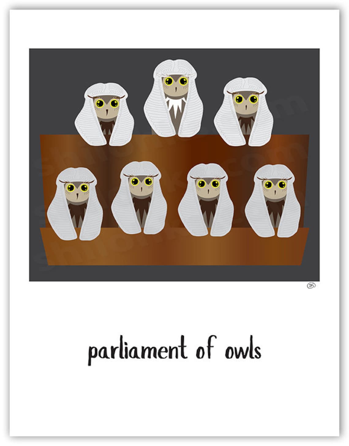 Parliament of Owls Owls Animal Nouns Collective Nouns Etsy
