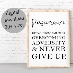 Perseverance Quote Art: Inspirational Office Decor (Digital Download)