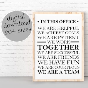 Teamwork Office Sign: Inspirational Quote Printable (Digital Download)