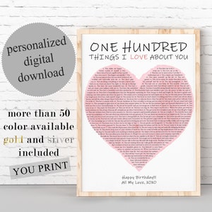 100 Reasons Why I Love You, Personalized