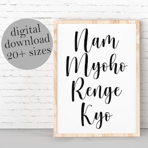 Nam Myoho Renge Kyo, Buddhism Nichiren Print, Buddhist Mantra, Buddha Prints, Yoga and Meditation Gift, Buddha Wall Art, PRINTABLE Wall Art