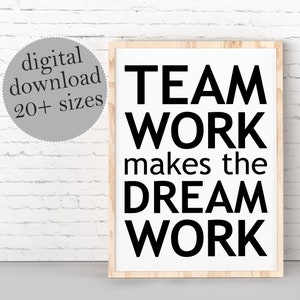 Teamwork Quotes For Office, Success Quotes, Office Wall Decor, Inspirational Quote For Work, Teamwork Quote PRINTABLE, Motivational Quotes