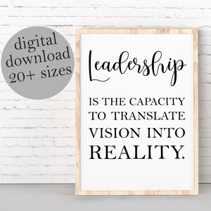 Führung Zitate, druckbare Wandkunst, Büro Dekor, Ruhestand Geschenk, Geschäft Zitat, Inspirational Prints, Geschenk für Leiter, Chef Geschenk