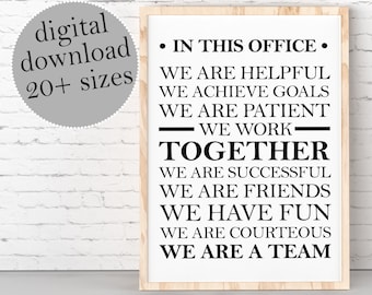 In This Office Sign We Are A Team Teamwork Quote PRINTABLE - Etsy In This Office Sign We Are A Team Teamwork Quote PRINTABLE - Etsy
