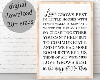 Love Grows Best in Little Houses Print Little Houses Sign - Etsy Canada