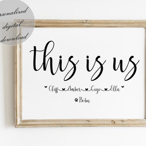 This Is Us パーソナライズギフト、大きなファミリーネームサイン、カスタムネームサイン、記念日ギフト、新居へのプレゼント、両親へのギフト