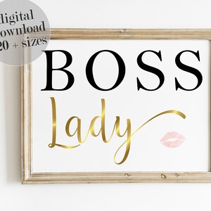 Black and Gold Boss Lady Printable Art (Digital Download)