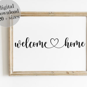 Welcome Home Printable Sign: Minimalist Entryway Wall Art (Digital Download)